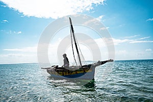 Life by the Sea: A Mozambican Fisherman in His Dhow Boat