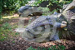 Ankylosaurus dinosaur statue