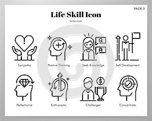 Life skill icons Line pack
