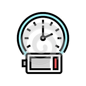 life span battery color icon vector illustration