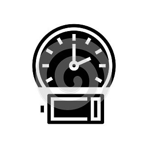 life span battery glyph icon vector illustration