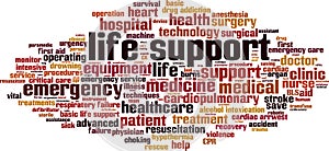Life support word cloud
