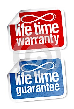 Life time guarantee stickers