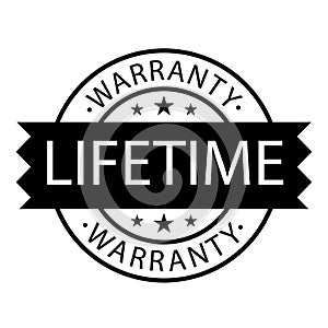 life time warranty stamp on white background