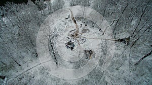 Life in the tipi at winter on Ural mountain