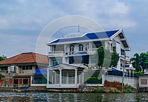 Bangkok houses along the river canal
