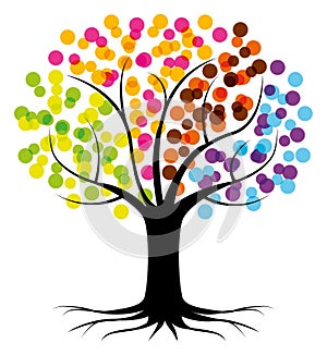 Tree of Life. Four seasons vector illustration.