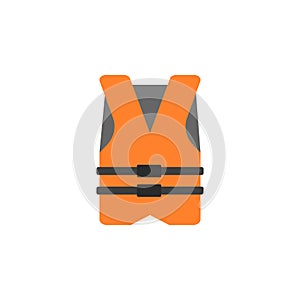 life vest colored illustration. Element of camping icon for mobile concept and web apps. Flat design life vest colored