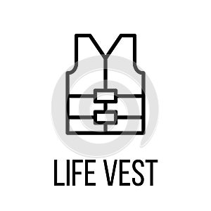 Life vest icon or logo in modern line style