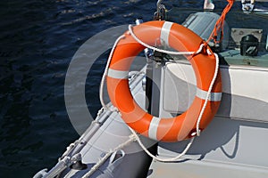 Lifebelt on a boat in Italy