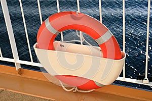 Lifebelt on cruise ship