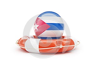 Lifebelt with Cuba flag 3D illustration