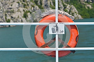 Lifebelt in ferry