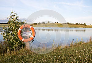 Lifebelt at fishing lake