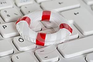 Lifebelt on keyboard