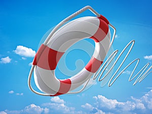 Lifebelt over the sky