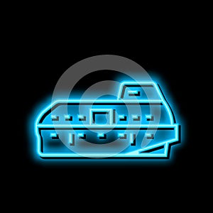 lifeboat boat neon glow icon illustration