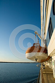 Lifeboat on a cruise ship photo