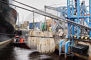 lifeboat davit load test water filled weight bags photo