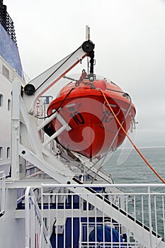 Lifeboat on a ferry