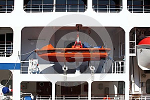 Lifeboat on the ocean cruise liner