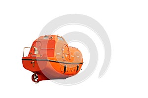 Lifeboat orange on floor