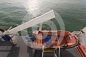 Lifeboat on ship