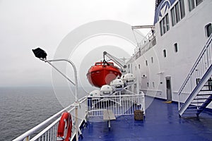 Lifeboats on the big ferry