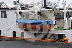 Lifeboats on a ferry in Oslo