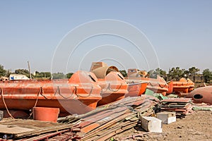 Lifeboats for sale at Alang