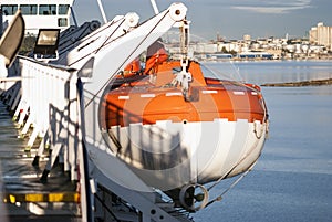 Lifeboats, view from the ship...