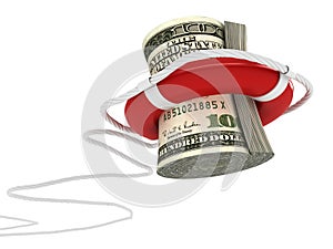 Lifebouy with dollar