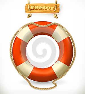 Lifebuoy, 3d vector icon