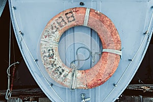 Lifebuoy attached to the boat