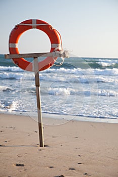 Lifebuoy on a beach