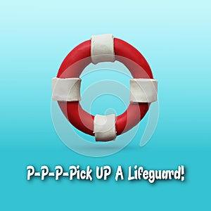 Lifebuoy on blue background