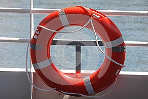 Lifebuoy on the boat