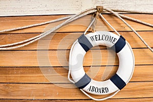 Lifebuoy on a boat