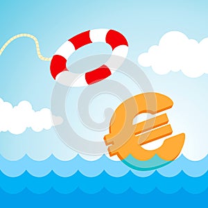 Lifebuoy and a euro sign