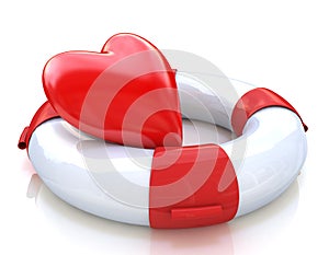 Lifebuoy and heart