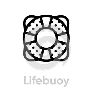 Lifebuoy help icon. Editable line vector.