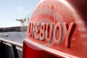 Lifebuoy Holder on the banks of the River Tyne