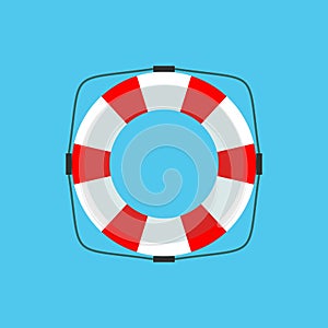 Lifebuoy icon in flat style isolated on a light background.