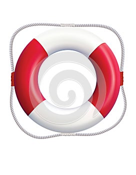 Lifebuoy isolated on a white background. Realistic vector