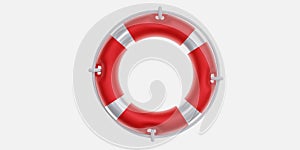 Lifebuoy isolated on white, rescue life. Lifebelt float ring design element. 3d render