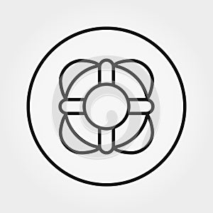 Lifebuoy, lifesaver. Icon. Vector. Editable Thin line