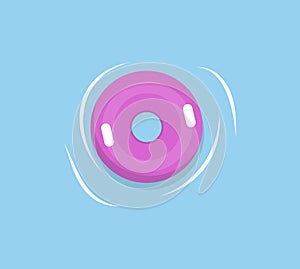 Lifebuoy or Lifesaver Isolated Pink Rubber in Sea