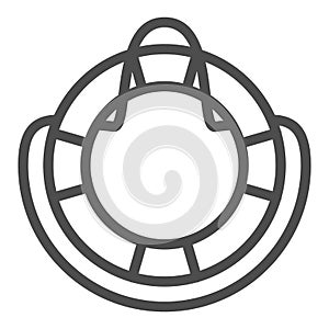 Lifebuoy line icon, Summer concept, life preserver sign on white background, Life saving ring icon in outline style for