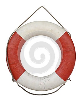 Lifebuoy old isolated on white