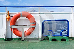 Safety Lifebuoy on ferry